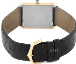 Tank Solo Large Silverfärgad/Läder 34.8x27.4 mm