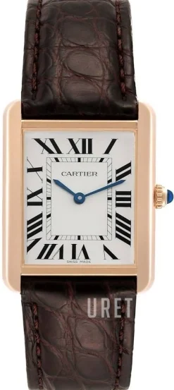 Tank Solo Silverfärgad/Läder 35x27.4 mm