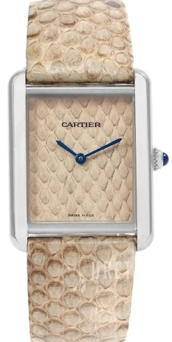 Tank Solo Small Beige/Läder 24.4x31 mm