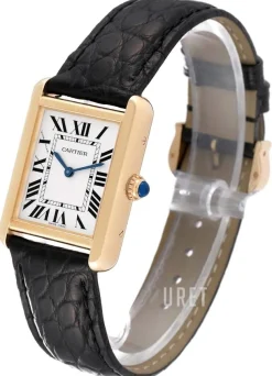 Tank Solo Small Silverfärgad/Läder 24.4x31 mm