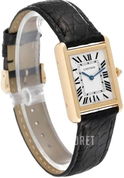 Tank Solo Small Silverfärgad/Läder 24.4x31 mm