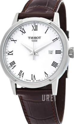 T-Classic Vit/Läder Ø42 mm