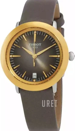 T-Gold Brun/Läder Ø33 mm