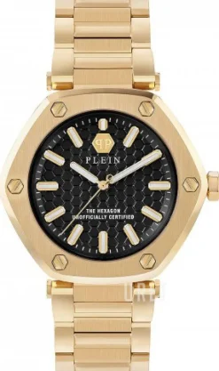 The Hexagon Svart/Gulguldtonat stål Ø38 mm