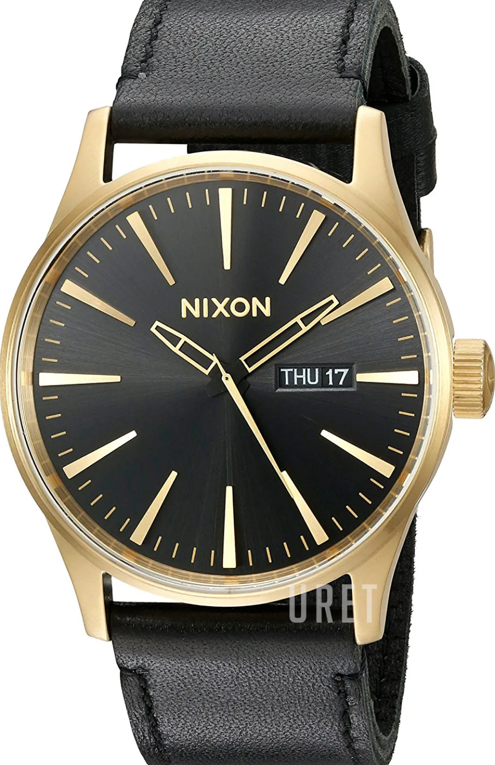 The Sentry Svart/Läder Ø42 mm