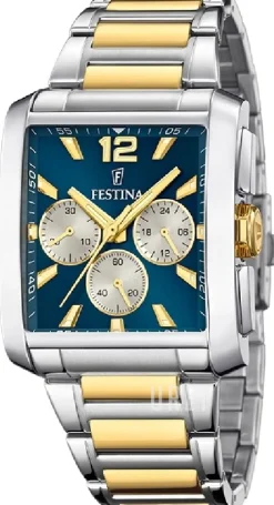 Timeless Blå/Gulguldtonat stål