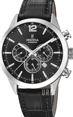 Timeless Svart/Läder Ø44 mm