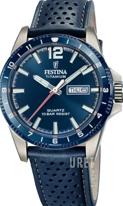 Titanium Blå/Läder Ø43 mm