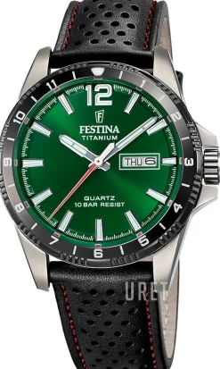 Titanium Grön/Läder Ø43 mm