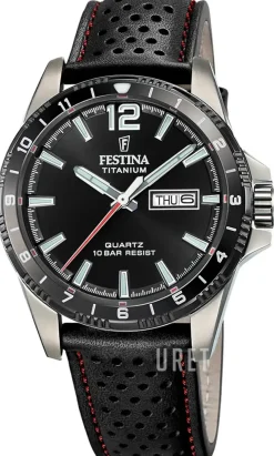 Titanium Svart/Läder Ø43 mm