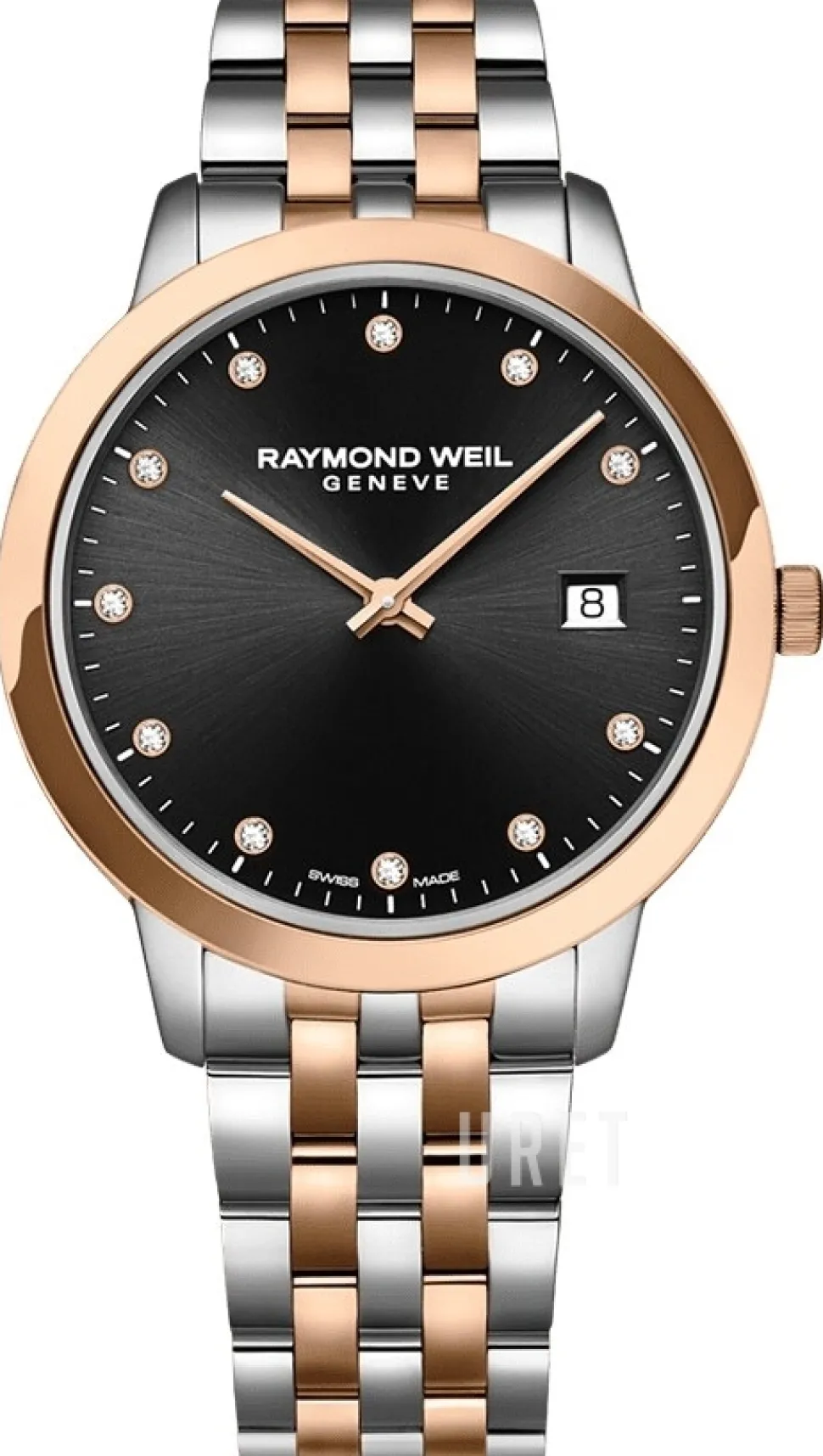 Toccata Svart/Roséguldstonat stål Ø34 mm