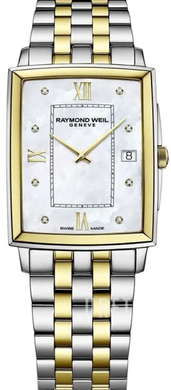 Toccata Vit/Gulguldtonat stål 37.25x29.6 mm