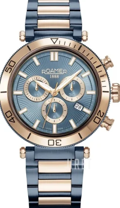 Toscana Blå/Roséguldstonat stål Ø43 mm