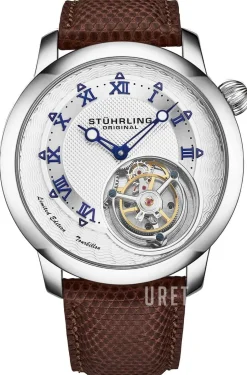 Tourbillon Eclipse Silverfärgad/Läder Ø43 mm