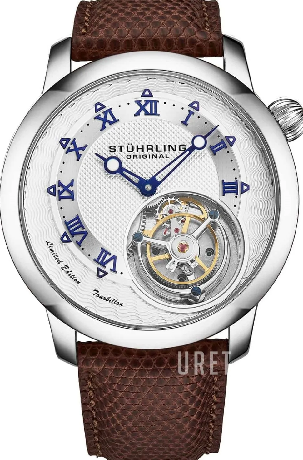 Tourbillon Eclipse Silverfärgad/Läder Ø43 mm