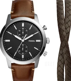 Townsman Svart/Läder Ø44 mm