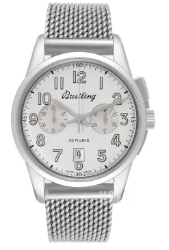 Transocean Chronograph Silverfärgad/Stål Ø43 mm