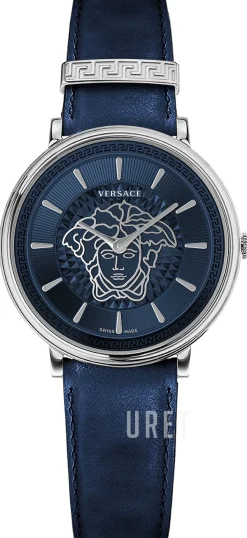 V Circle Blå/Läder Ø38 mm