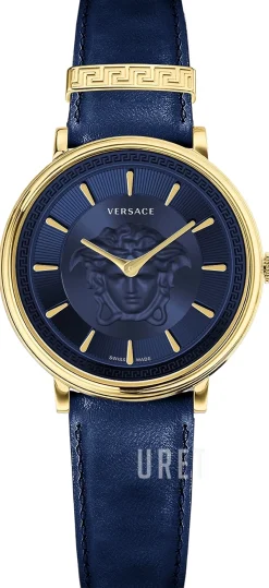 V Circle Blå/Läder Ø38 mm