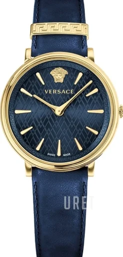 V Circle Blå/Läder Ø38 mm