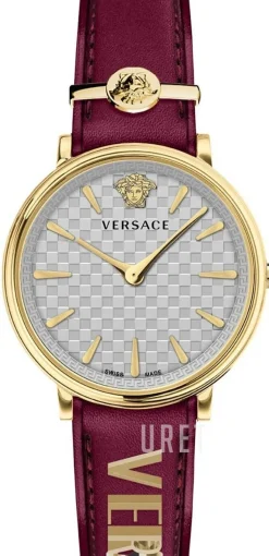 V Circle Silverfärgad/Läder Ø38 mm