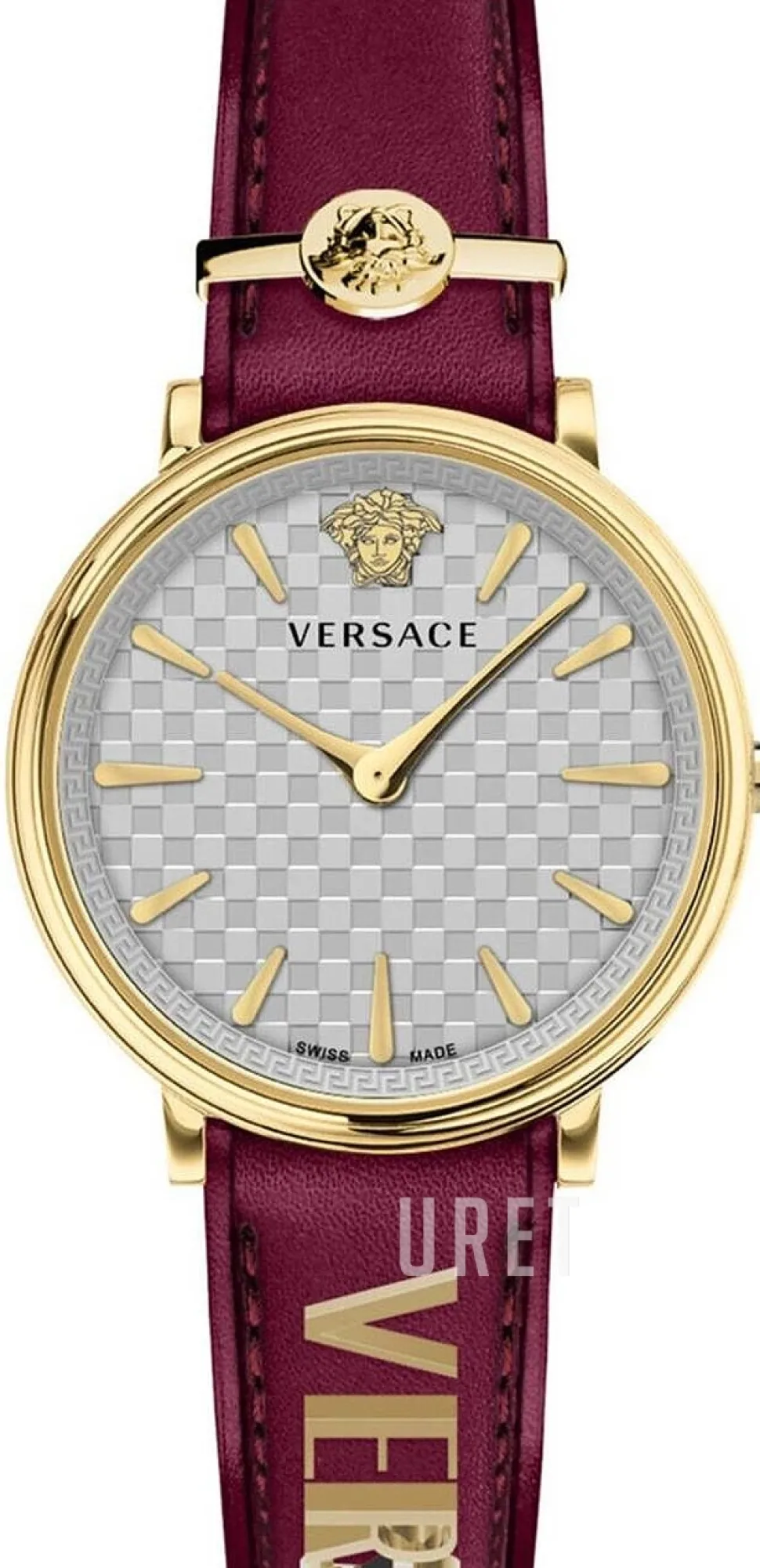 V Circle Silverfärgad/Läder Ø38 mm