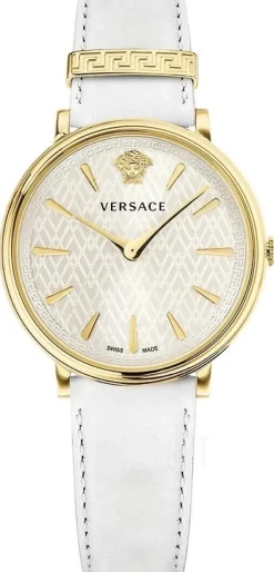 V Circle Silverfärgad/Läder Ø38 mm