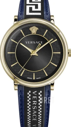 V Circle Svart/Läder Ø42 mm