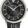 V Circle Svart/Läder Ø42 mm