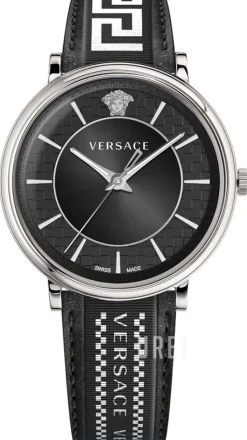 V Circle Svart/Läder Ø42 mm