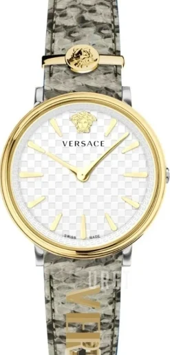 V Circle Vit/Läder Ø38 mm