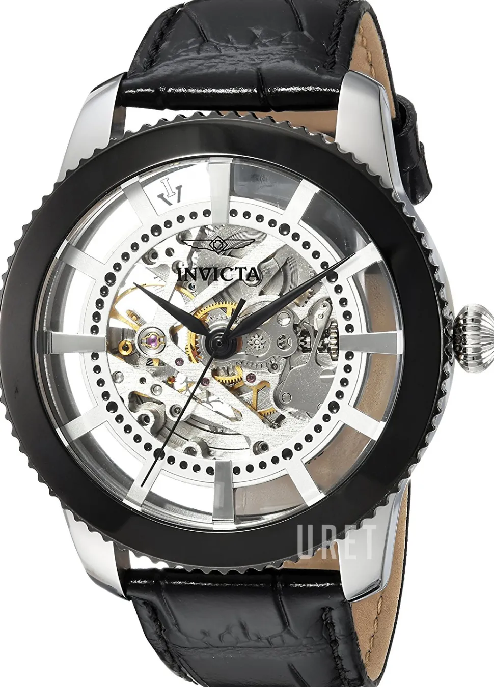 Vintage Silverfärgad/Läder Ø45 mm