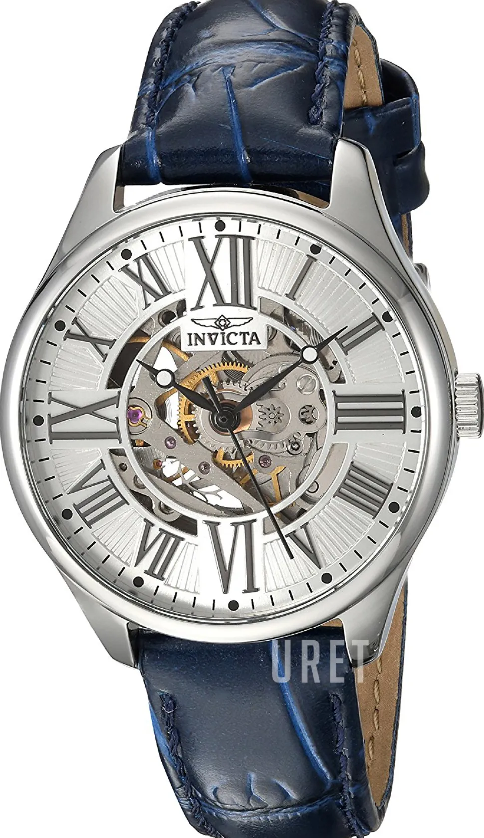 Vintage Silverfärgad/Läder Ø34 mm