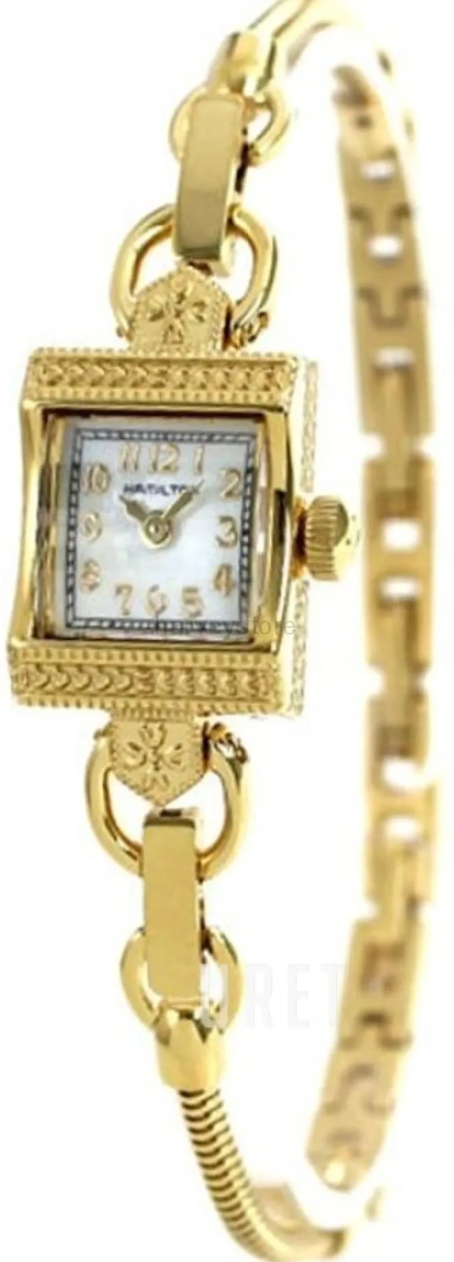 Vit/Guldtonat stål 15x19 mm