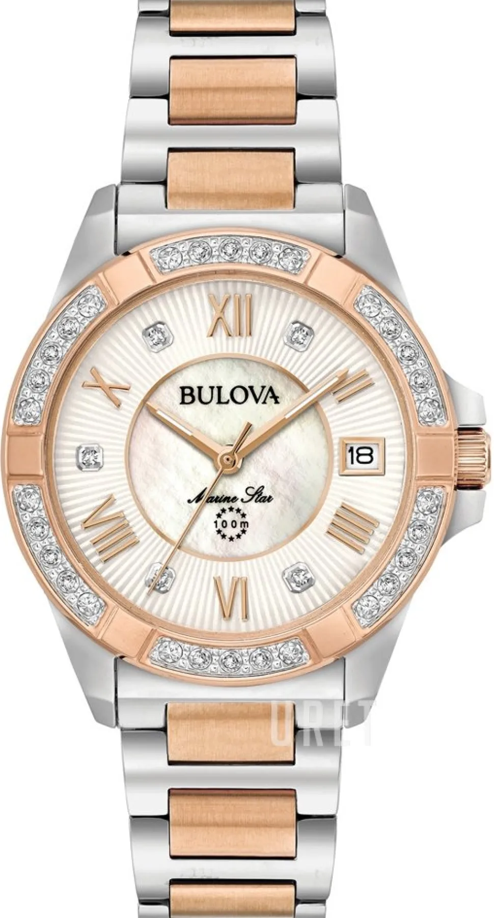 Vit/Roséguldstonat stål Ø32 mm