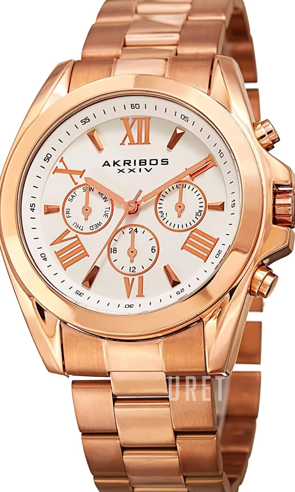 Vit/Roséguldstonat stål Ø42 mm