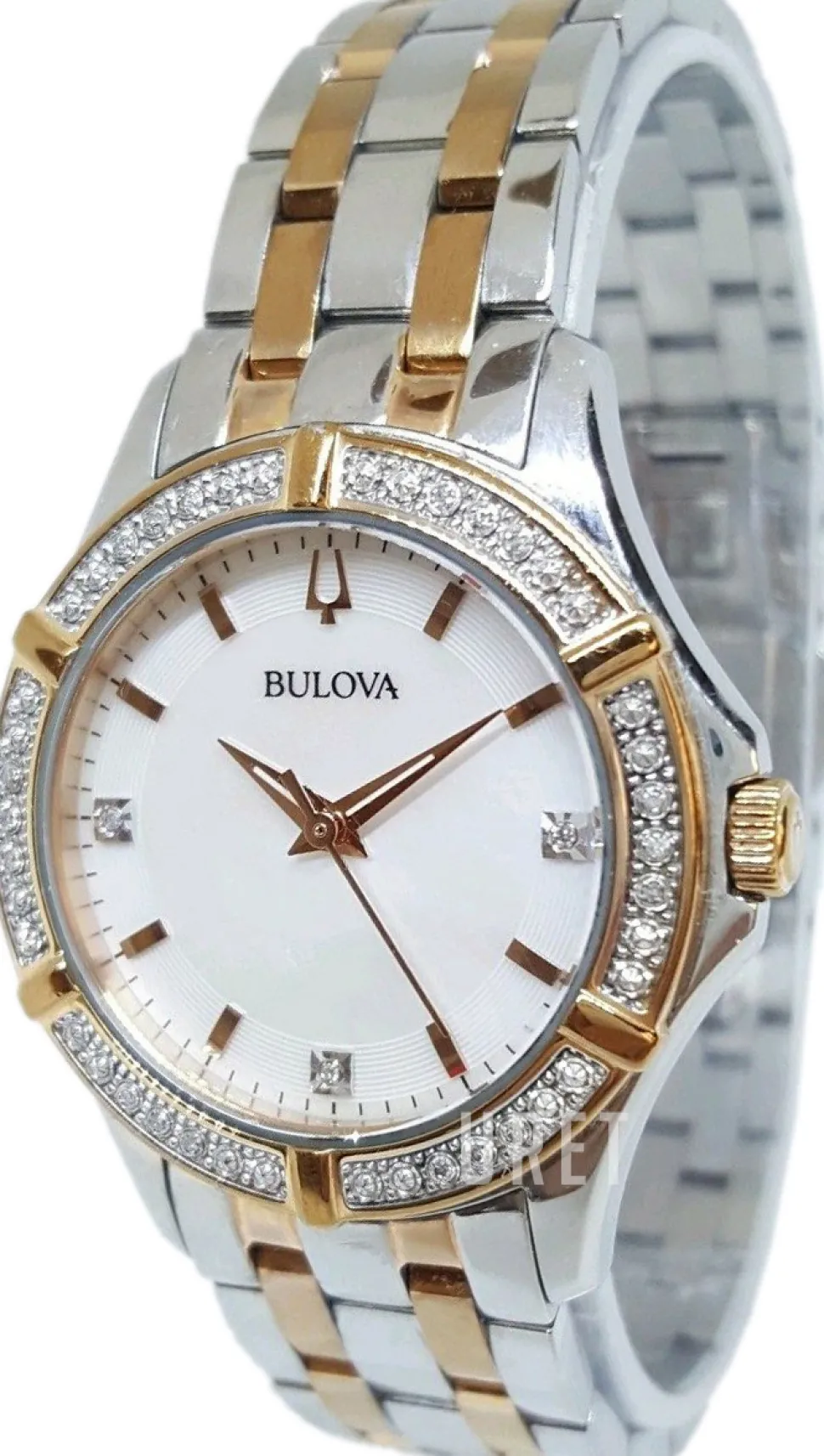 Vit/Roséguldstonat stål Ø34 mm