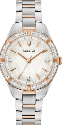 Vit/Roséguldstonat stål Ø32.5 mm