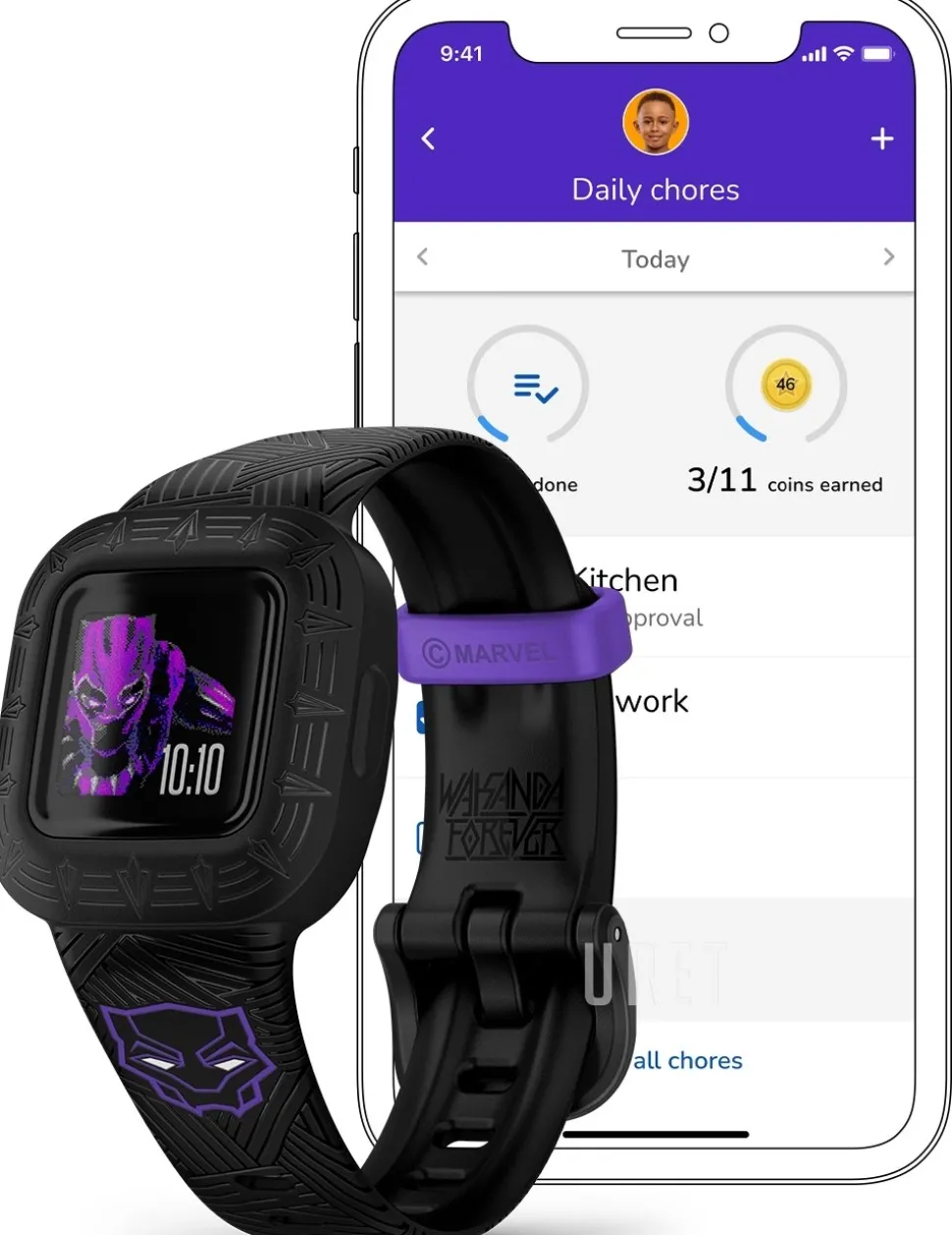 Vivofit jr. 3 Marvel Svart/Gummi 14.11x14.11 mm