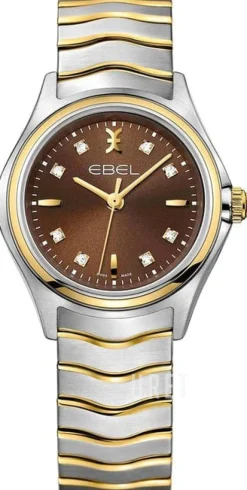 Wave Brun/18 karat gult guld Ø30 mm