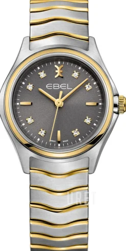 Wave Grå/18 karat gult guld Ø30 mm