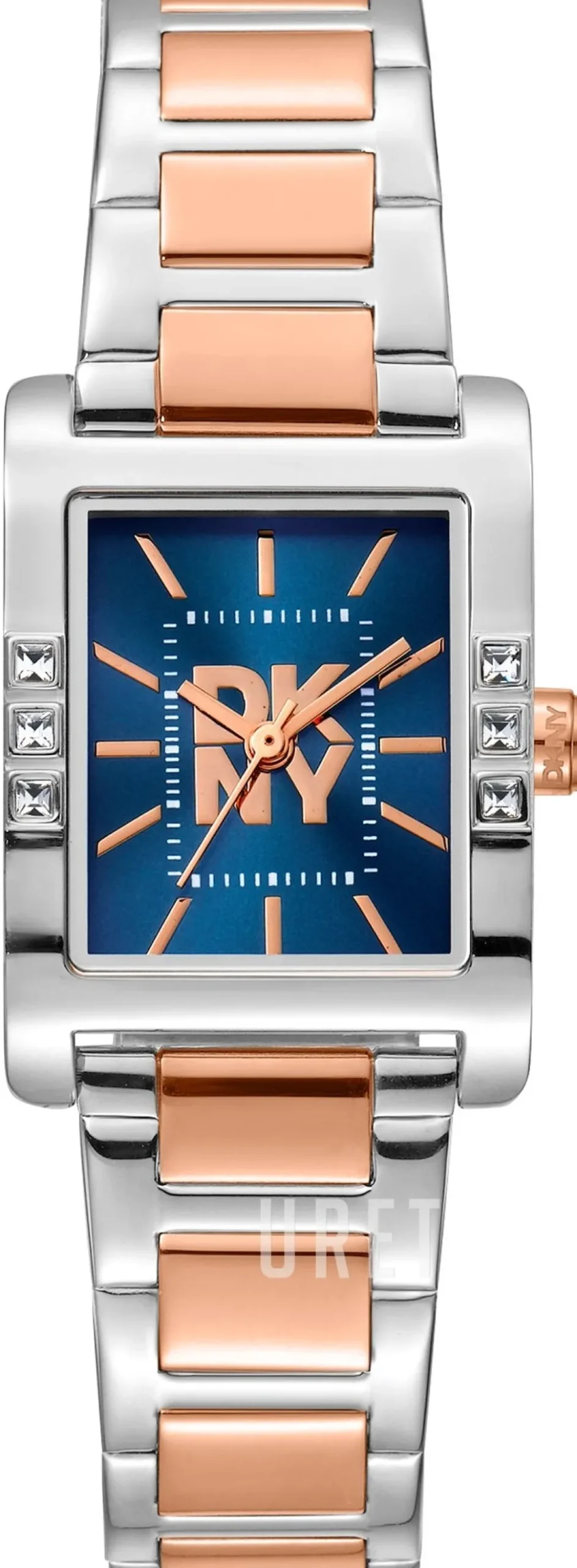 Westside Glitz Blå/Roséguldstonat stål 30x22 mm