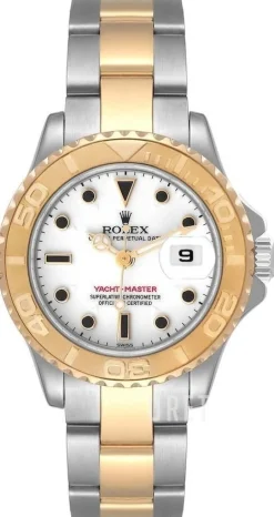 Yacht-Master Vit/18 karat gult guld Ø29 mm